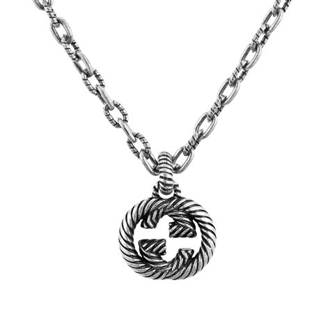 Gucci interlocking g silver necklace